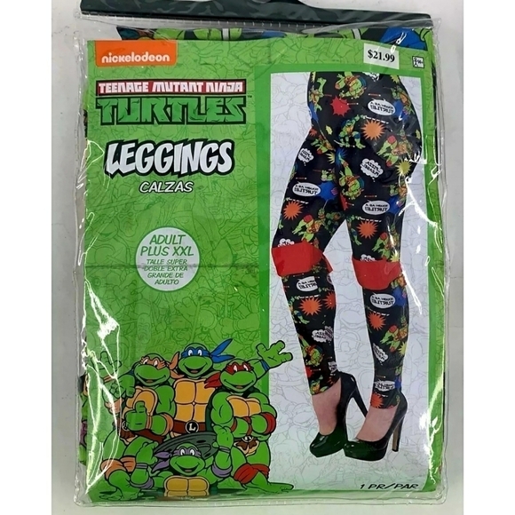 Nickelodeon Ninja Turtle Plus Size Leggings Woman's Plus Size 18-20 Halloween - Picture 1 of 6